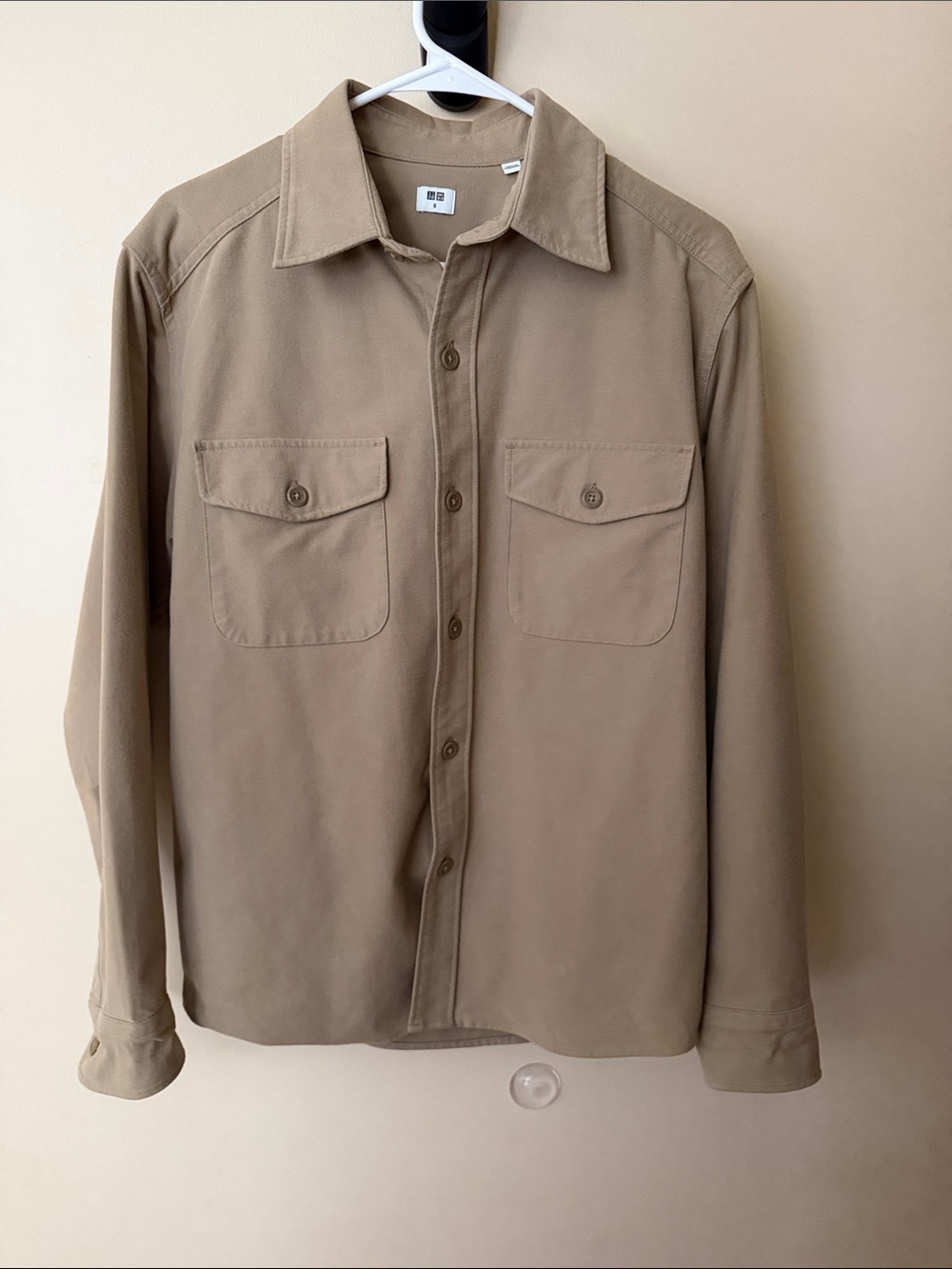 Uniqlo Tan Button-Front Overshirt